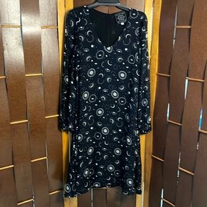 Johnny Was Jade navy sun and moon printed dress.